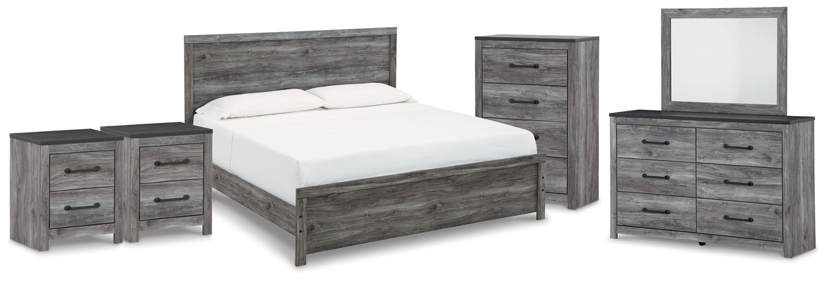 Best Deals Furniture - Ashley Furniture - Bronyan King Panel Bed, Dresser, Mirror, Chest and 2 Nightstands - King Panel Bed, Dresser, Mirror, Chest and 2 Nightstands - B1290B8
