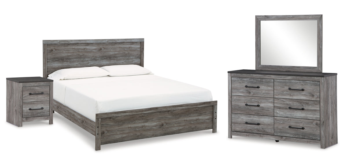 Best Deals Furniture - Ashley Furniture - Bronyan King Panel Bed, Dresser, Mirror and Nightstand - King Panel Bed, Dresser, Mirror and Nightstand - B1290B9