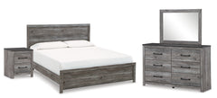 Best Deals Furniture - Ashley Furniture - Bronyan King Panel Bed, Dresser, Mirror and Nightstand - King Panel Bed, Dresser, Mirror and Nightstand - B1290B9