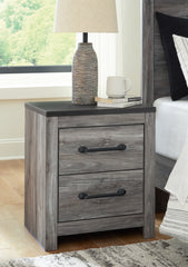 Best Deals Furniture - Ashley Furniture - Bronyan Nightstand - Two Drawer Night Stand / Dark Gray - B1290-92