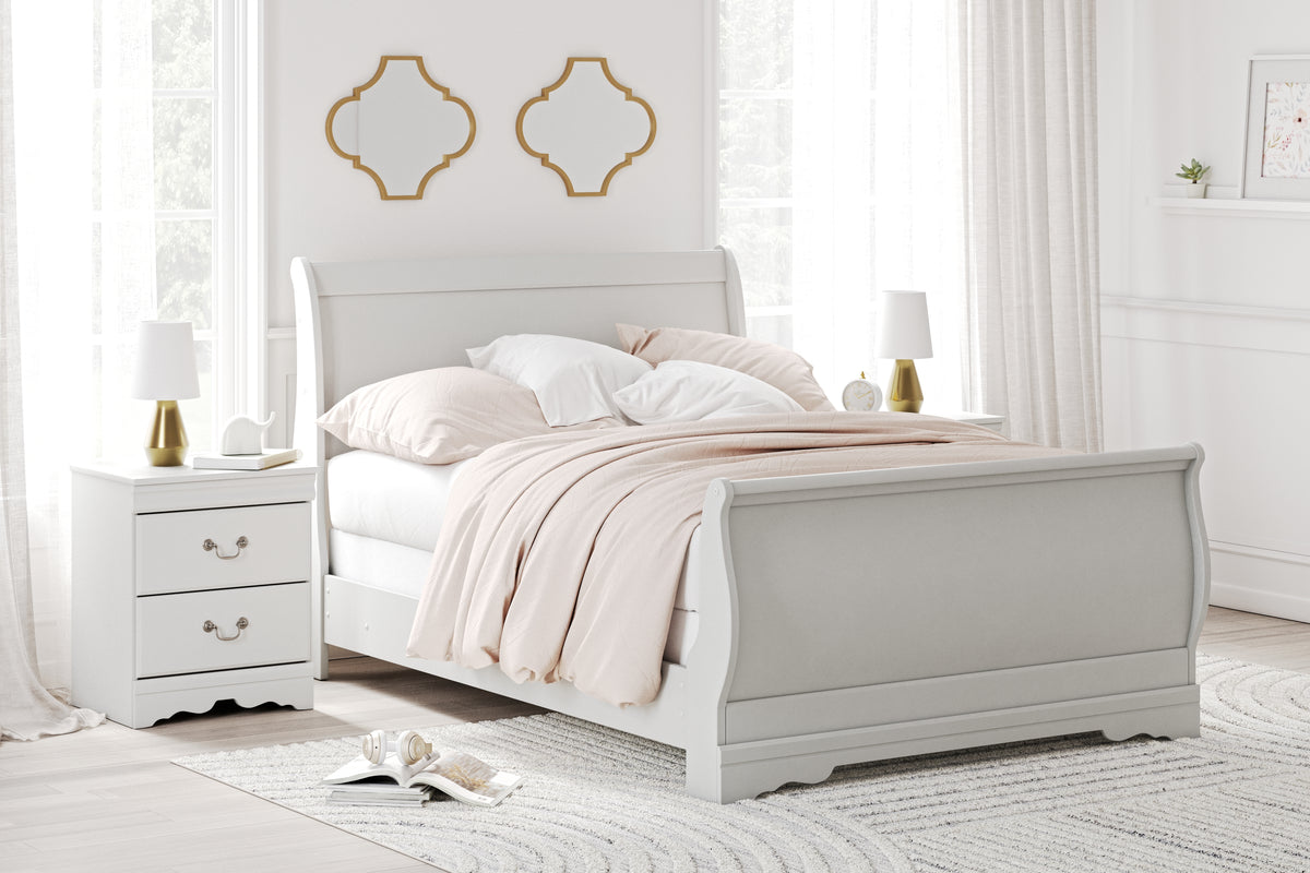 Best Deals Furniture - Ashley Furniture - Anarasia Full Sleigh Bed - Full Sleigh Bed / White - B129B2