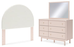 Best Deals Furniture - Ashley Furniture - Wistenpine Full Upholstered Panel Headboard, Dresser and Mirror - Full Upholstered Panel Headboard, Dresser and Mirror / Blush - B1323B11