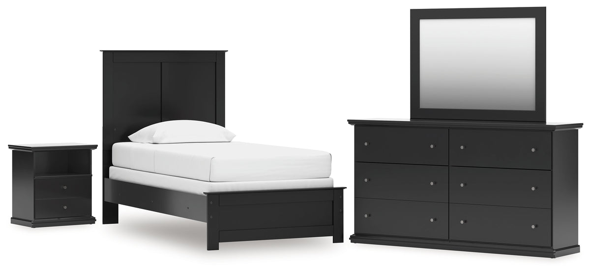 Best Deals Furniture - Ashley Furniture - Maribel Twin Panel Bed, Dresser, Mirror and Nightstand - Twin Panel Bed, Dresser, Mirror and Nightstand - B138B61