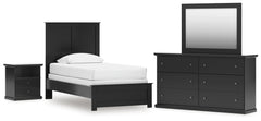 Best Deals Furniture - Ashley Furniture - Maribel Twin Panel Bed, Dresser, Mirror and Nightstand - Twin Panel Bed, Dresser, Mirror and Nightstand - B138B61