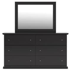 Maribel Queen Panel Bed with Dresser, Mirror and Nightstand
