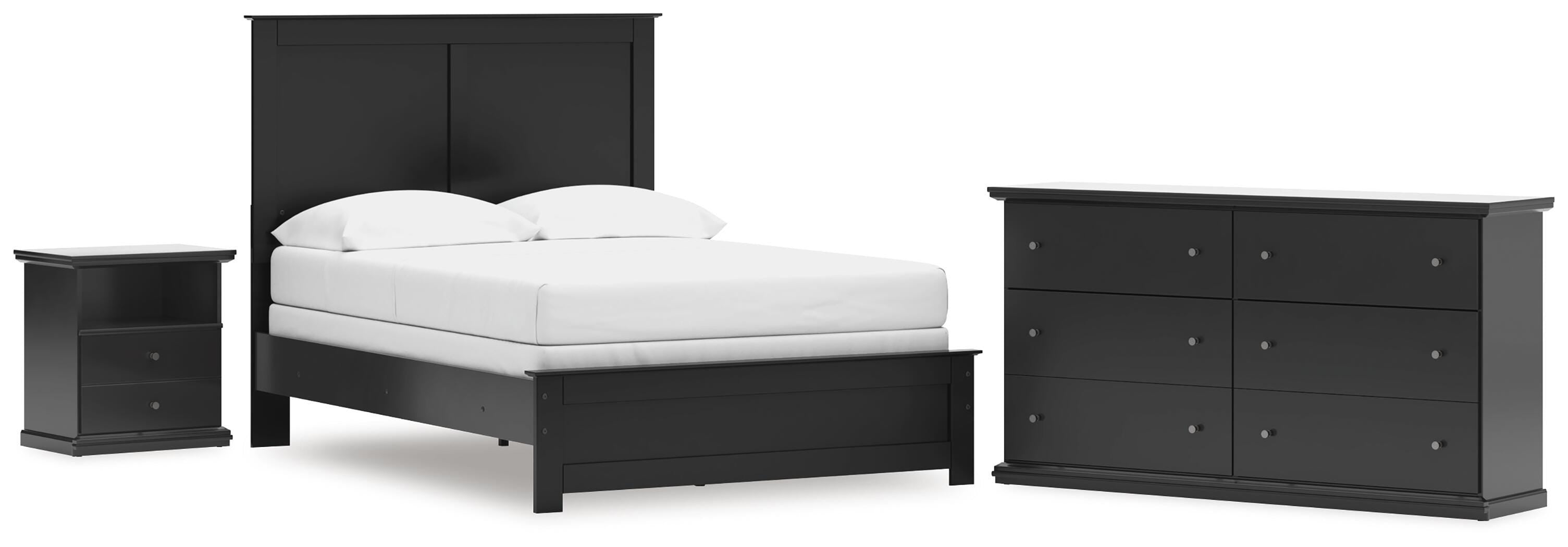 Best Deals Furniture - Ashley Furniture - Maribel Full Panel Bed, Dresser and Nightstand - Full Panel Bed, Dresser and Nightstand - B138B85