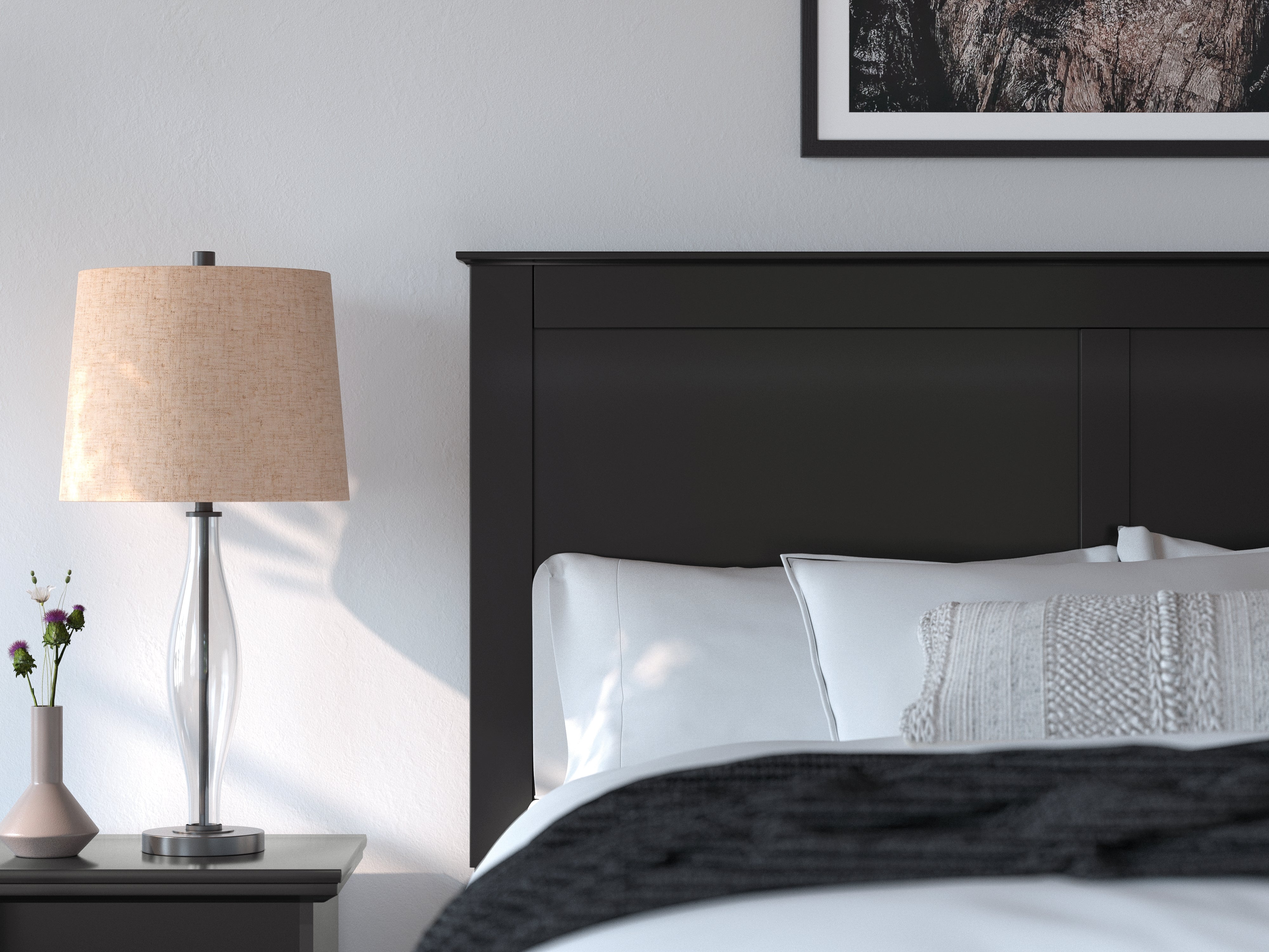 Maribel Queen Panel Bed with Dresser, Mirror and Nightstand