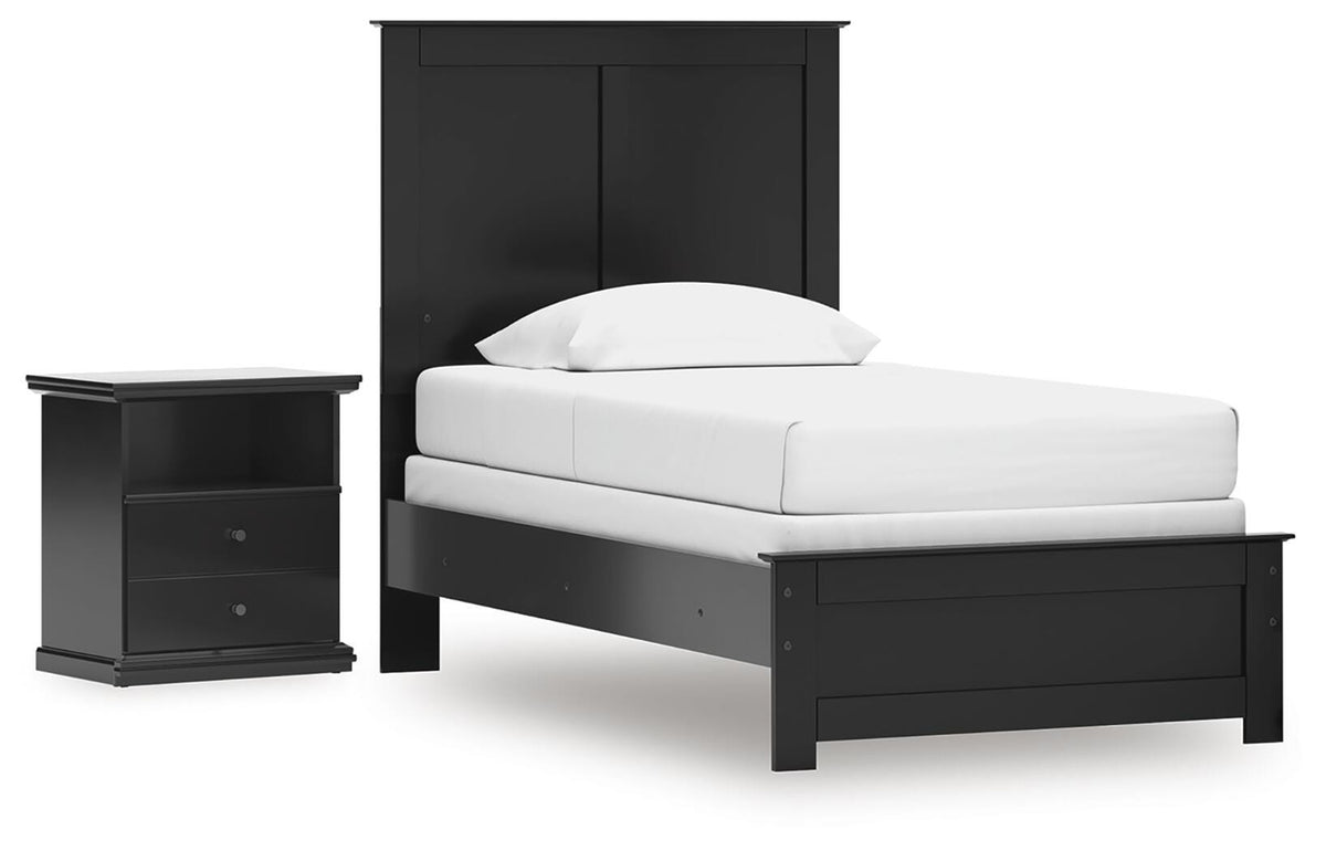 Best Deals Furniture - Ashley Furniture - Maribel Twin Panel Bed and Nightstand - Twin Panel Bed and Nightstand - B138B84