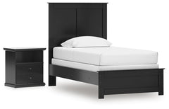 Best Deals Furniture - Ashley Furniture - Maribel Twin Panel Bed and Nightstand - Twin Panel Bed and Nightstand - B138B84