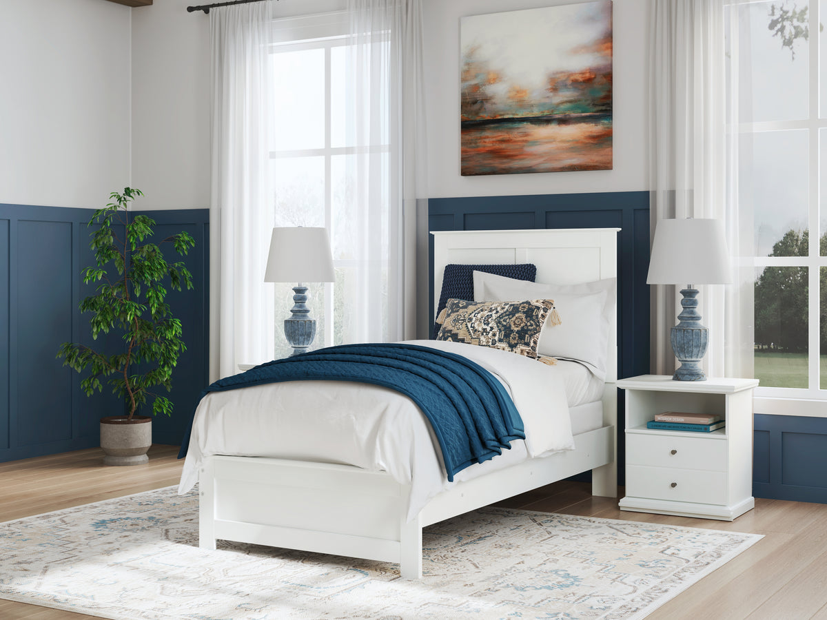 Best Deals Furniture - Ashley Furniture - Bostwick Shoals Twin Panel Bed - Twin Panel Bed / White - B139B41