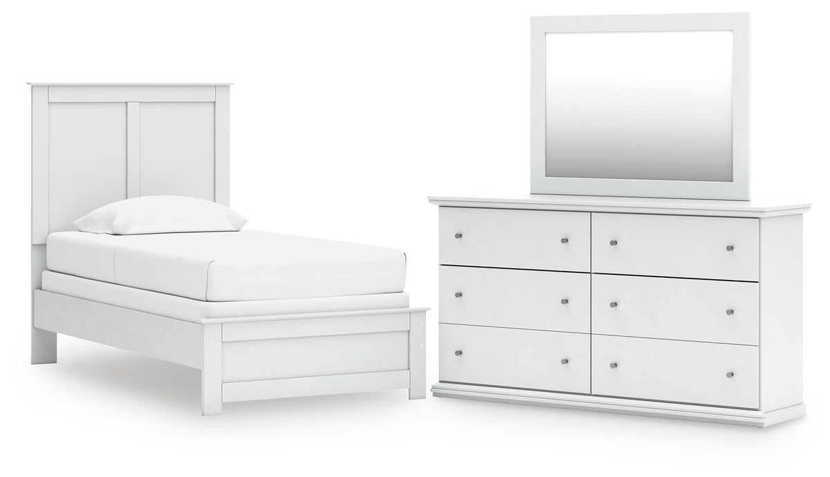Best Deals Furniture - Ashley Furniture - Bostwick Shoals Twin Panel Bed, Dresser and Mirror - Twin Panel Bed, Dresser and Mirror - B139B70