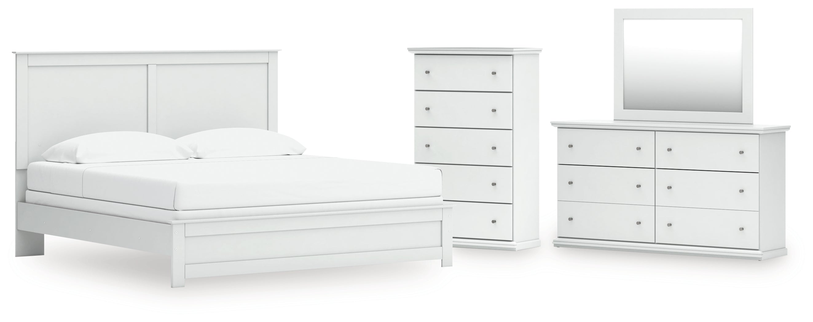 Best Deals Furniture - Ashley Furniture - Bostwick Shoals King Panel Bed, Dresser, Mirror and Chest - King Panel Bed, Dresser, Mirror and Chest - B139B54