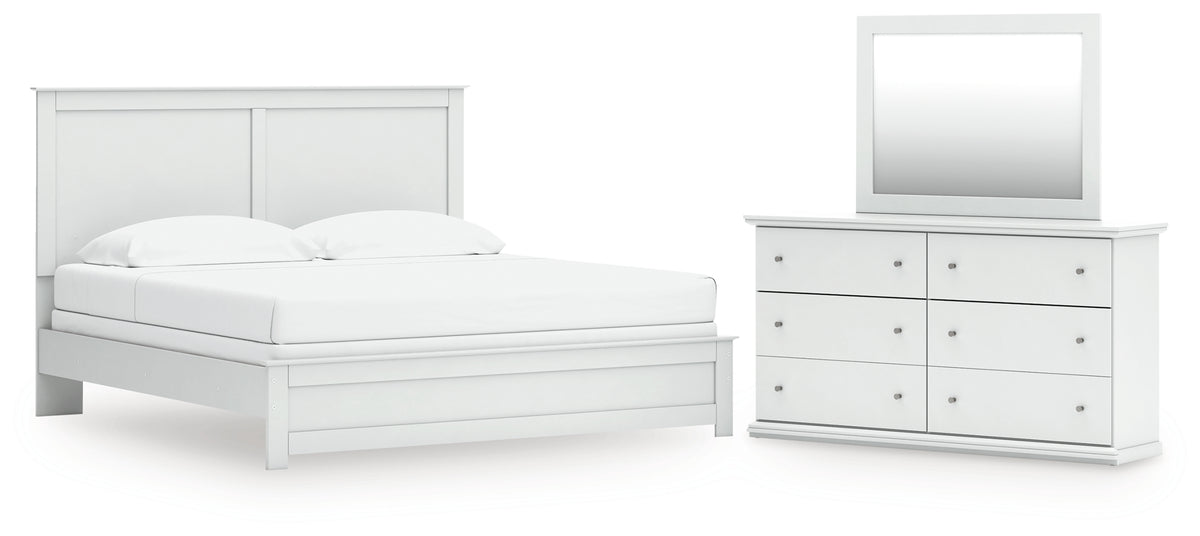 Best Deals Furniture - Ashley Furniture - Bostwick Shoals King Panel Bed, Dresser and Mirror - King Panel Bed, Dresser and Mirror - B139B67