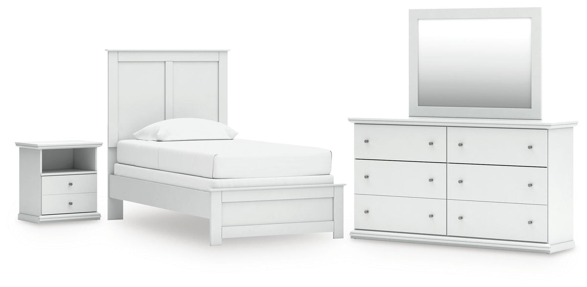 Best Deals Furniture - Ashley Furniture - Bostwick Shoals Twin Panel Bed, Dresser, Mirror and Nightstand - Twin Panel Bed, Dresser, Mirror and Nightstand - B139B60