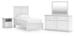 Bostwick Shoals Twin Panel Bed, Dresser, Mirror and Nightstand