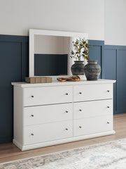 Best Deals Furniture - Ashley Furniture - Bostwick Shoals Dresser and Mirror - Dresser and Mirror / White - B139B40