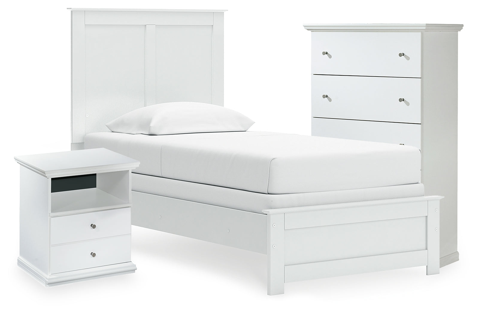 Best Deals Furniture - Ashley Furniture - Bostwick Shoals Twin Panel Bed, Chest and Nightstand - Twin Panel Bed, Chest and Nightstand - B139B64