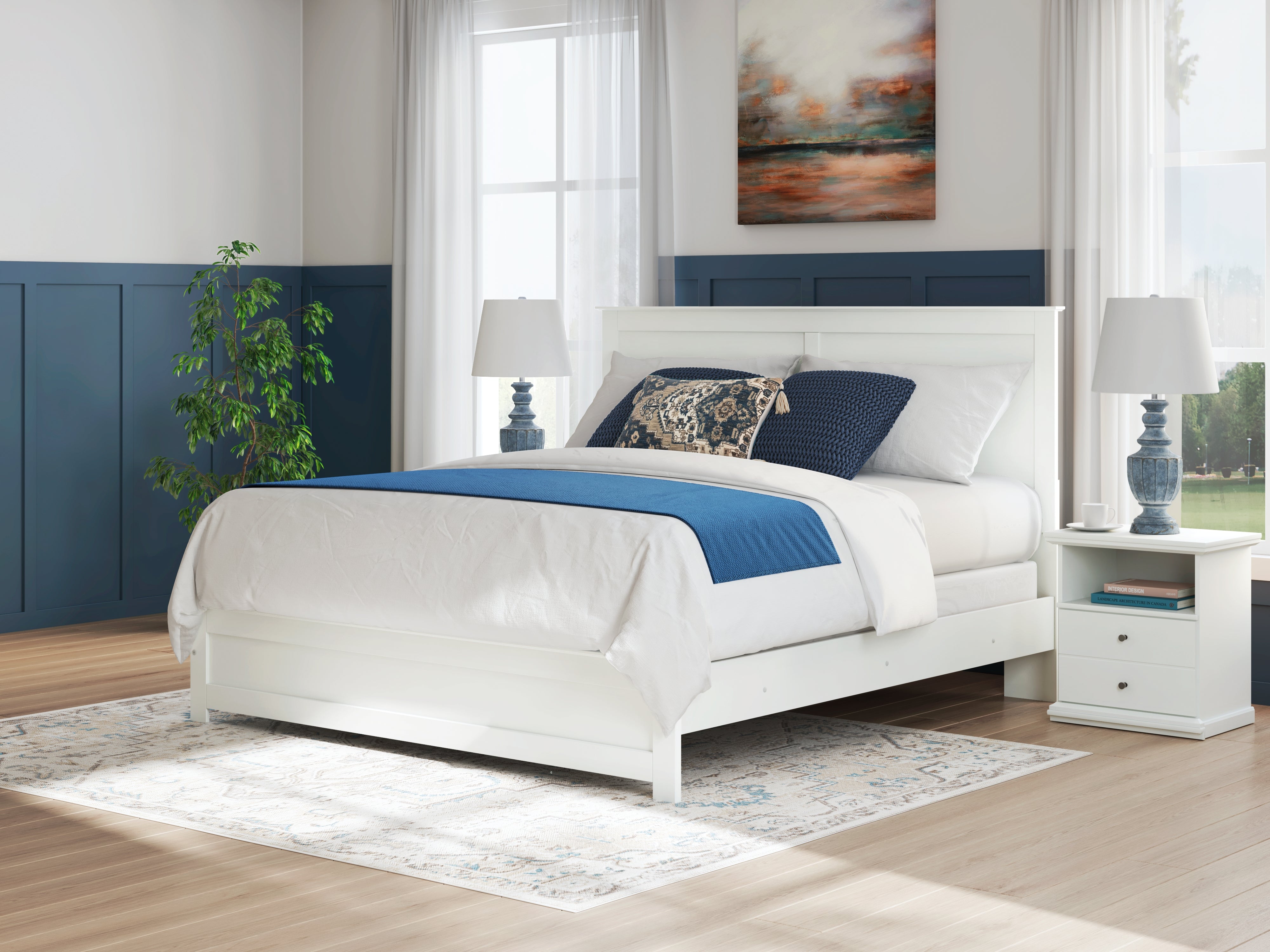 Best Deals Furniture - Ashley Furniture - Bostwick Shoals King Panel Bed - King Panel Bed / White - B139B47