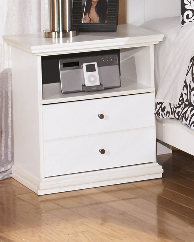 Best Deals Furniture - Ashley Furniture - Bostwick Shoals Nightstand - One Drawer Night Stand / White - B139-91