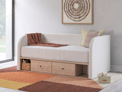 Best Deals Furniture - Ashley Furniture - Arloster Full Upholstered Day Bed with Storage - Full Upholstered Day Bed with Storage / Tan/White - PCB1566B11