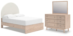 Best Deals Furniture - Ashley Furniture - Arloster Full Upholstered Panel Bed, Dresser and Mirror - Full Upholstered Panel Bed, Dresser and Mirror - PCB1566B13