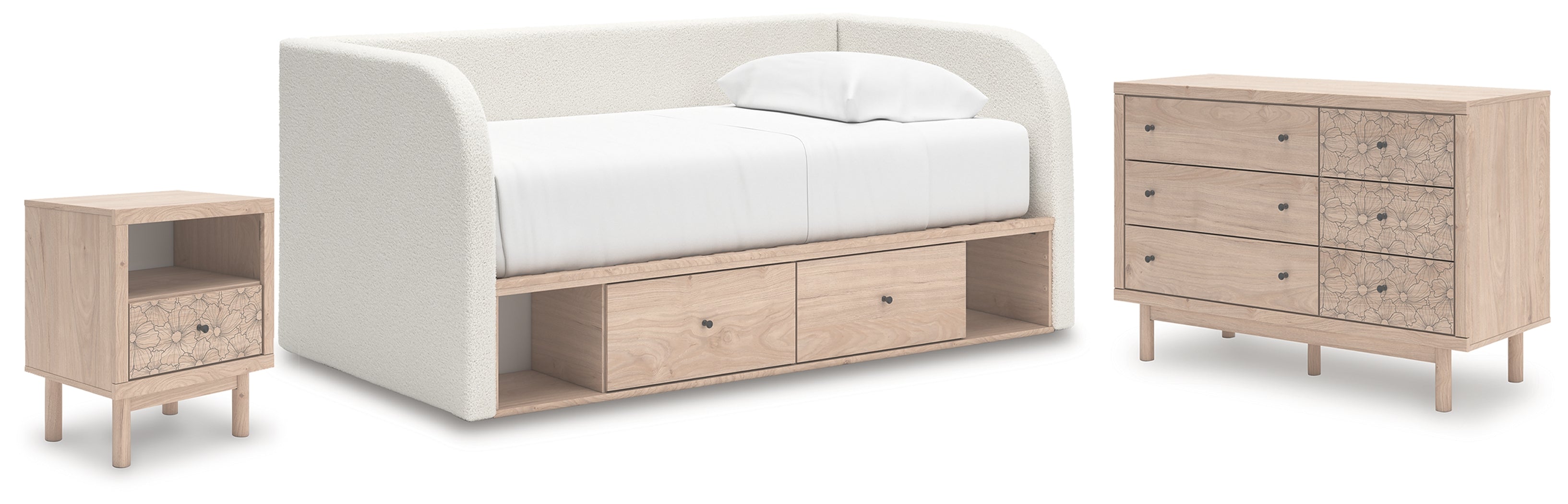 Best Deals Furniture - Ashley Furniture - Arloster Twin Day Bed with Storage, Dresser and Nightstand - Twin Day Bed with Storage, Dresser and Nightstand - PCB1566B16