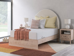 Best Deals Furniture - Ashley Furniture - Arloster Full Upholstered Panel Bed - Full Upholstered Panel Bed / Tan/White - PCB1566B3
