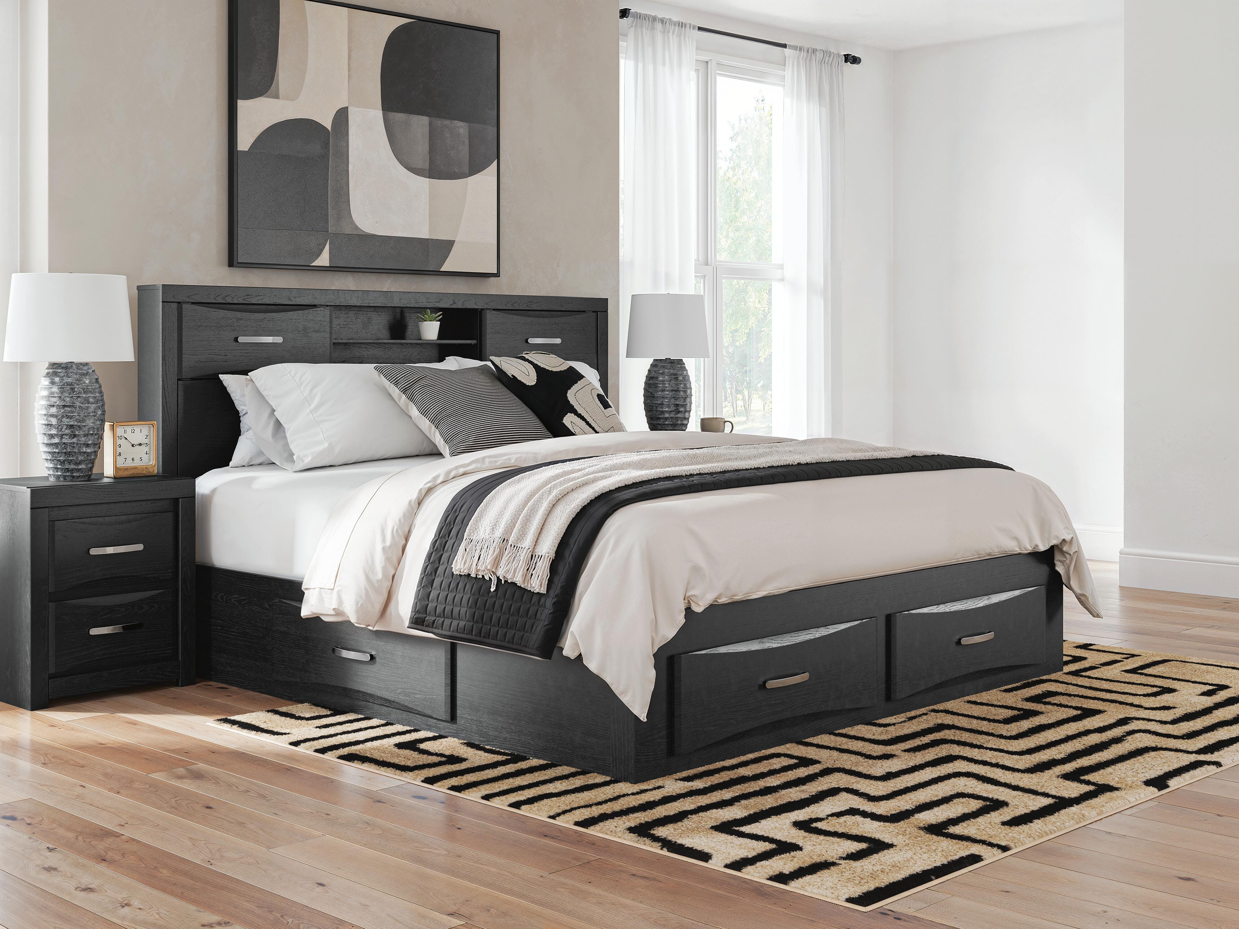 Best Deals Furniture - Ashley Furniture - Stabotta King Bookcase Bed with Storage - King Bookcase Bed with Storage - PCB1755B11