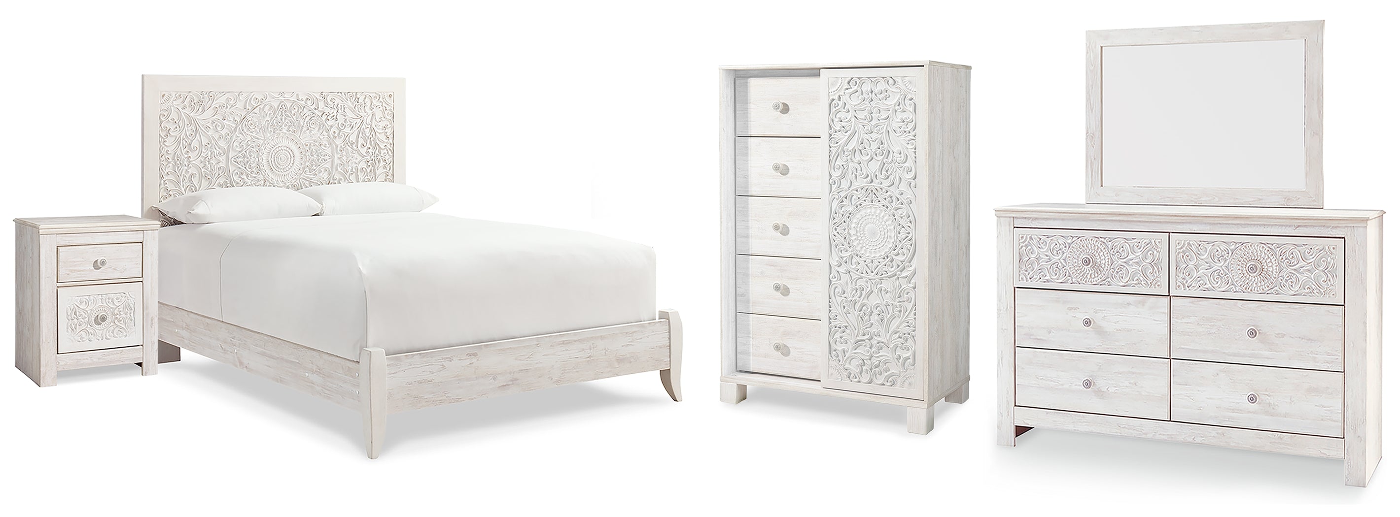 Best Deals Furniture - Ashley Furniture - Paxberry Queen Panel Bed, Dresser, Mirror,  Chest and Nightstand - Queen Panel Bed, Dresser, Mirror,  Chest and Nightstand - B181B35