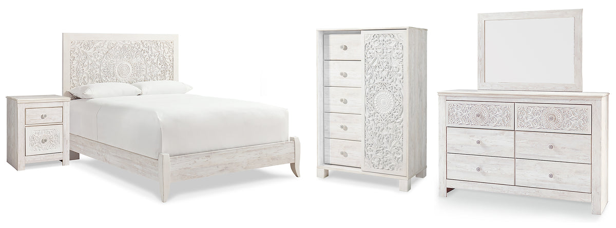 Best Deals Furniture - Ashley Furniture - Paxberry Queen Panel Bed, Dresser, Mirror,  Chest and Nightstand - Queen Panel Bed, Dresser, Mirror,  Chest and Nightstand - B181B35