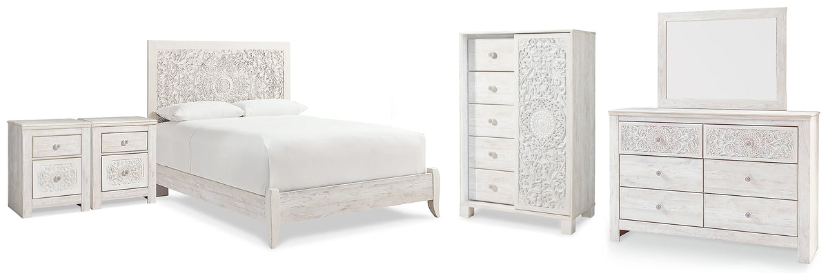 Best Deals Furniture - Ashley Furniture - Paxberry Queen Panel Bed, Dresser, Mirror, Chest and 2 Nightstands - Queen Panel Bed, Dresser, Mirror, Chest and 2 Nightstands - B181B36