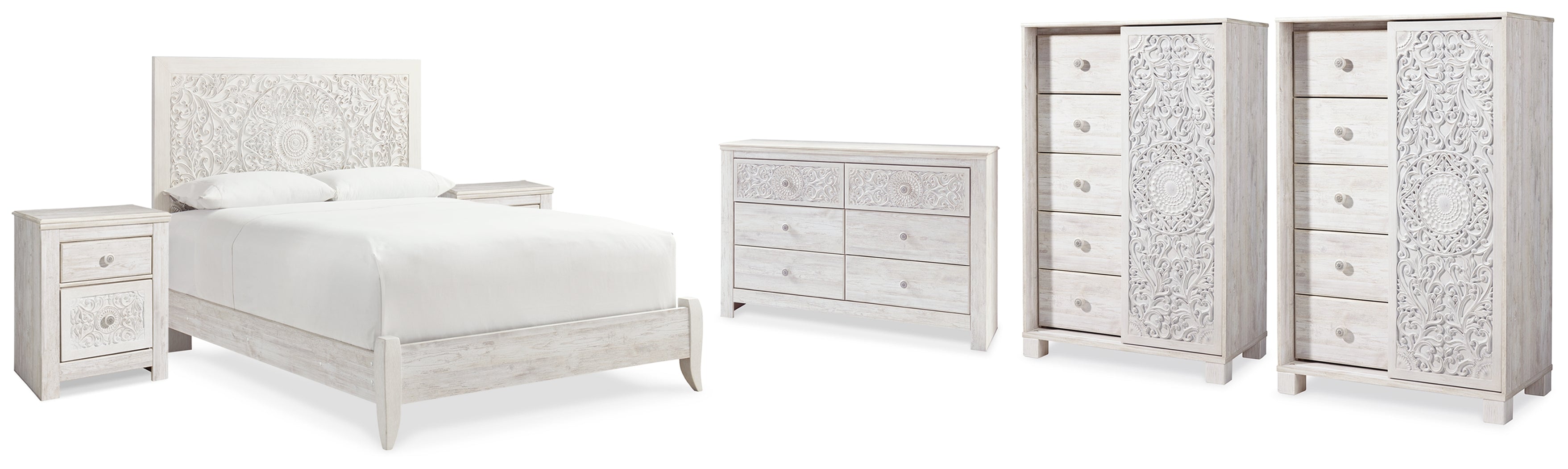 Best Deals Furniture - Ashley Furniture - Paxberry Queen Panel Bed, Dresser, 2 Chests and 2 Nightstands - Queen Panel Bed, Dresser, 2 Chests and 2 Nightstands - B181B31