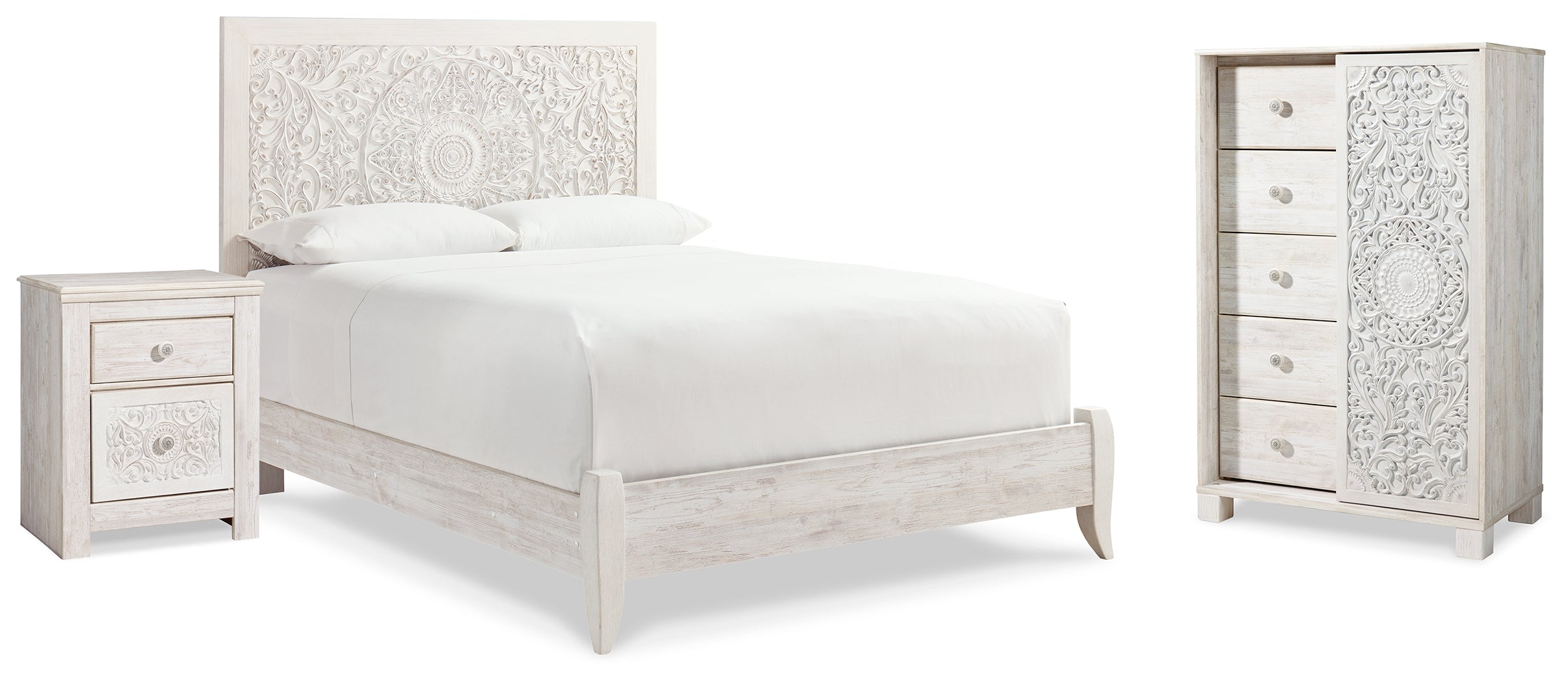 Best Deals Furniture - Ashley Furniture - Paxberry Queen Panel Bed, Chest and Nightstand - Queen Panel Bed, Chest and Nightstand - B181B28