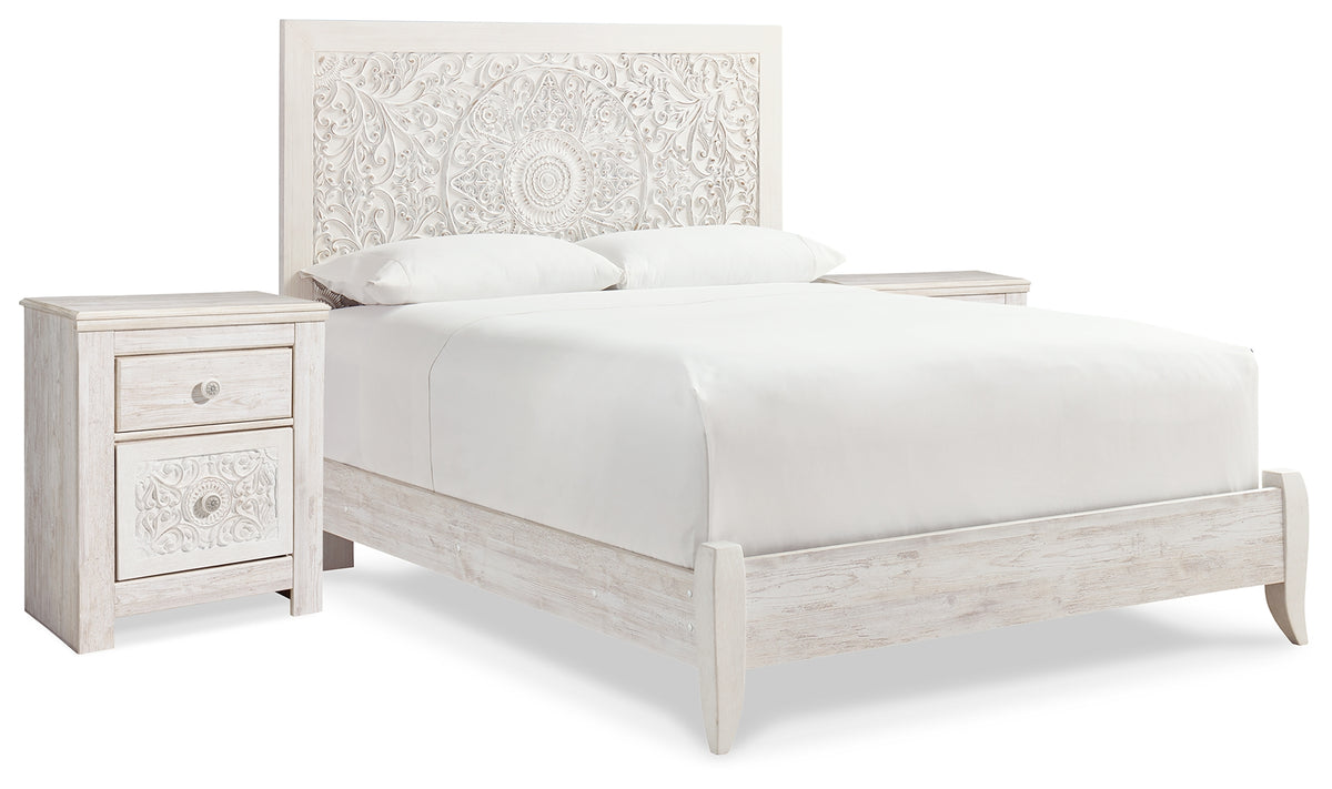 Best Deals Furniture - Ashley Furniture - Paxberry Queen Panel Bed and 2 Nightstands - Queen Panel Bed and 2 Nightstands - B181B30