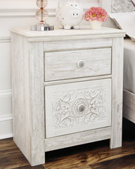 Best Deals Furniture - Ashley Furniture - Paxberry Nightstand - Two Drawer Night Stand / Whitewash - B181-92