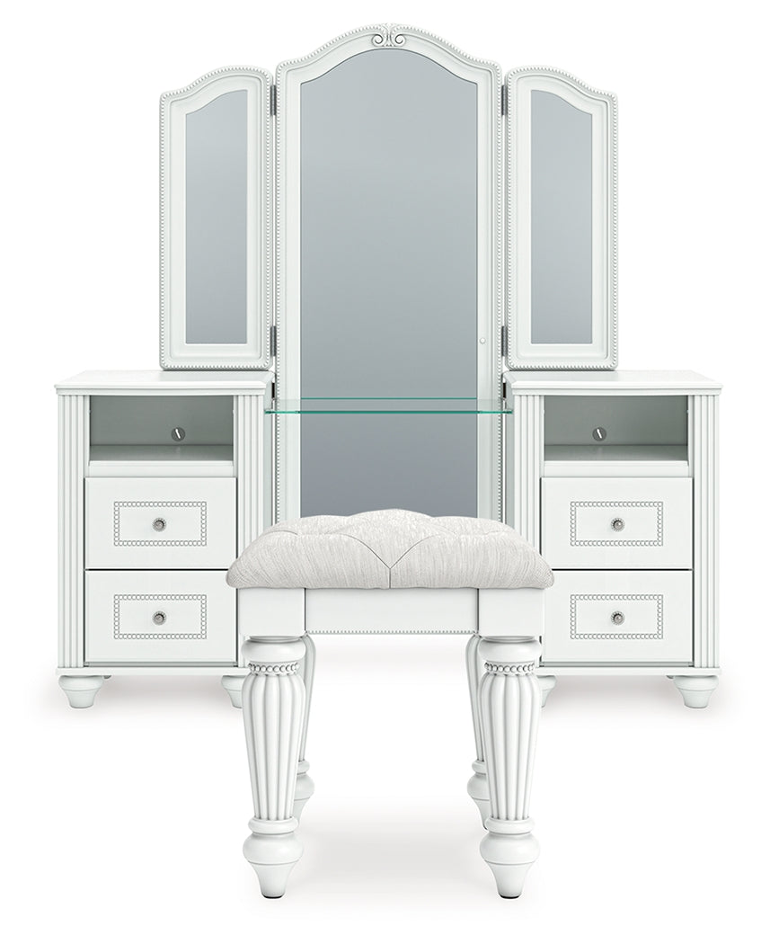 Best Deals Furniture - Ashley Furniture - Kozlani Vanity, Mirror and Stool - Vanity, Mirror and Stool - PCB1819B11