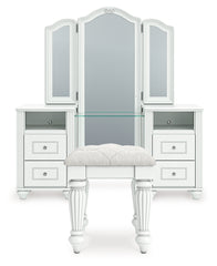 Best Deals Furniture - Ashley Furniture - Kozlani Vanity, Mirror and Stool - Vanity, Mirror and Stool - PCB1819B11