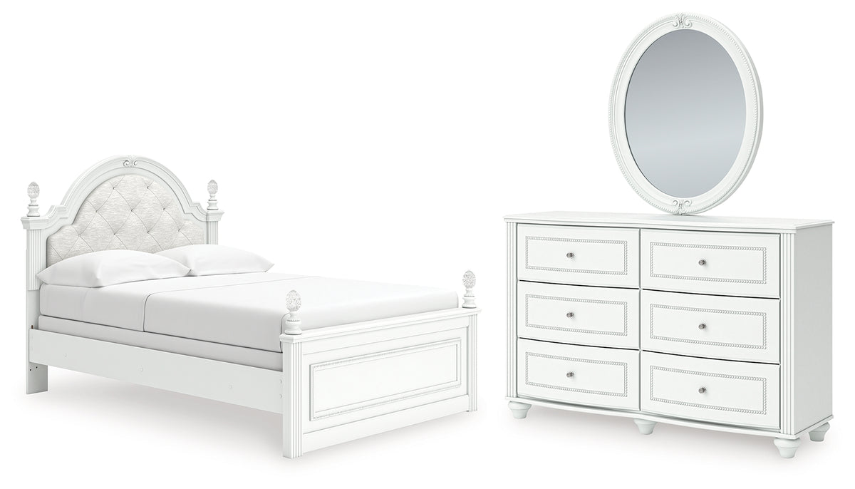 Best Deals Furniture - Ashley Furniture - Kozlani Full Upholstered Panel Bed, Dresser and Mirror - Full Upholstered Panel Bed, Dresser and Mirror - PCB1819B15