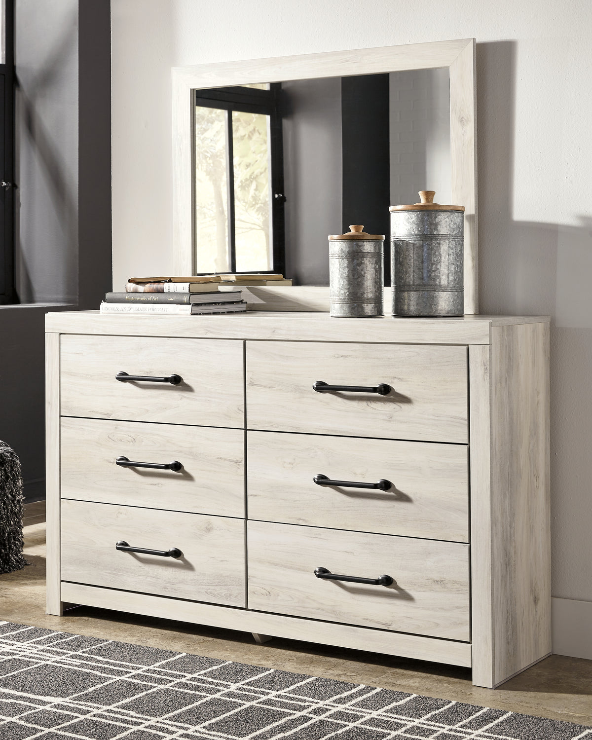 Best Deals Furniture - Ashley Furniture - Cambeck Dresser and Mirror - Dresser and Mirror / Whitewash - B192B1