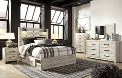 Cambeck Queen Panel Bed with Storage, Dresser, Mirror, Chest and Nightstand
