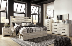Best Deals Furniture - Ashley Furniture - Cambeck King Panel Bed with Storage, Dresser, Mirror, Chest and 2 Nightstands - King Panel Bed with Storage, Dresser, Mirror, Chest and 2 Nightstands / Whitewash - B192B78
