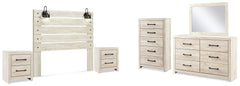 Best Deals Furniture - Ashley Furniture - Cambeck Queen Panel Headboard, Dresser, Mirror, Chest and 2 Nightstands - Queen Panel Headboard, Dresser, Mirror, Chest and 2 Nightstands / Whitewash - B192B82