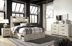 Cambeck Queen Panel Bed with Storage, Dresser and Mirror