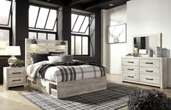 Best Deals Furniture - Ashley Furniture - Cambeck Queen Panel Bed with Storage, Dresser, Mirror and 2 Nightstands - Queen Panel Bed with Storage, Dresser, Mirror and 2 Nightstands / Whitewash - B192B71