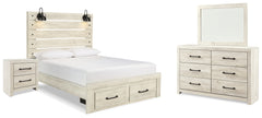 Cambeck Queen Panel Storage Bed, Dresser, Mirror and Nightstand