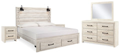 Cambeck King Storage Bed, 2 Dressers, Mirror, and 2 Nightstands