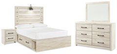 Best Deals Furniture - Ashley Furniture - Cambeck Full Panel Storage Bed, Dresser, Mirror and Nightstand - Full Panel Storage Bed, Dresser, Mirror and Nightstand / Whitewash - B192B89