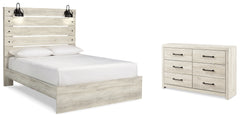 Best Deals Furniture - Ashley Furniture - Cambeck Queen Panel Bed and Dresser - Queen Panel Bed and Dresser / Whitewash - B192B87