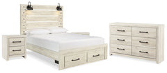 Best Deals Furniture - Ashley Furniture - Cambeck Queen Panel Storage Bed, Dresser and 2 Nightstands - Queen Panel Storage Bed, Dresser and 2 Nightstands / Whitewash - B192B76