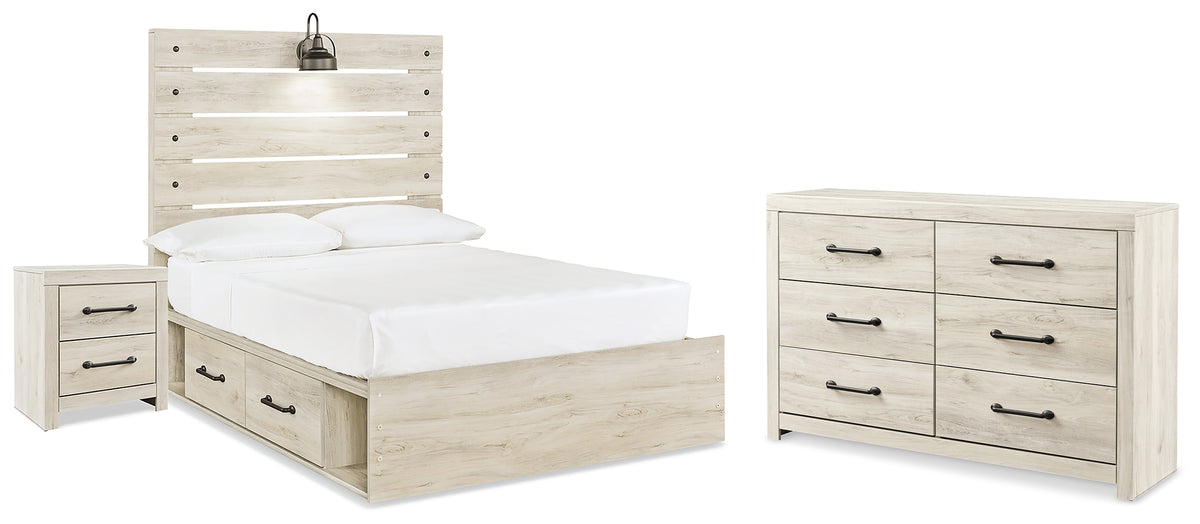 Best Deals Furniture - Ashley Furniture - Cambeck Full Panel Storage Bed with Dresser and Nightstand - Full Panel Storage Bed with Dresser and Nightstand / Whitewash - B192B105